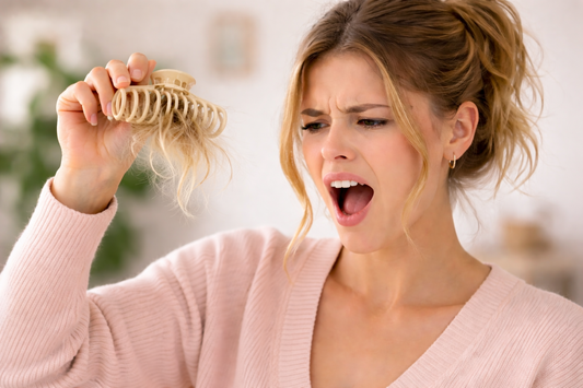 woman's hair pulled out by claw clip